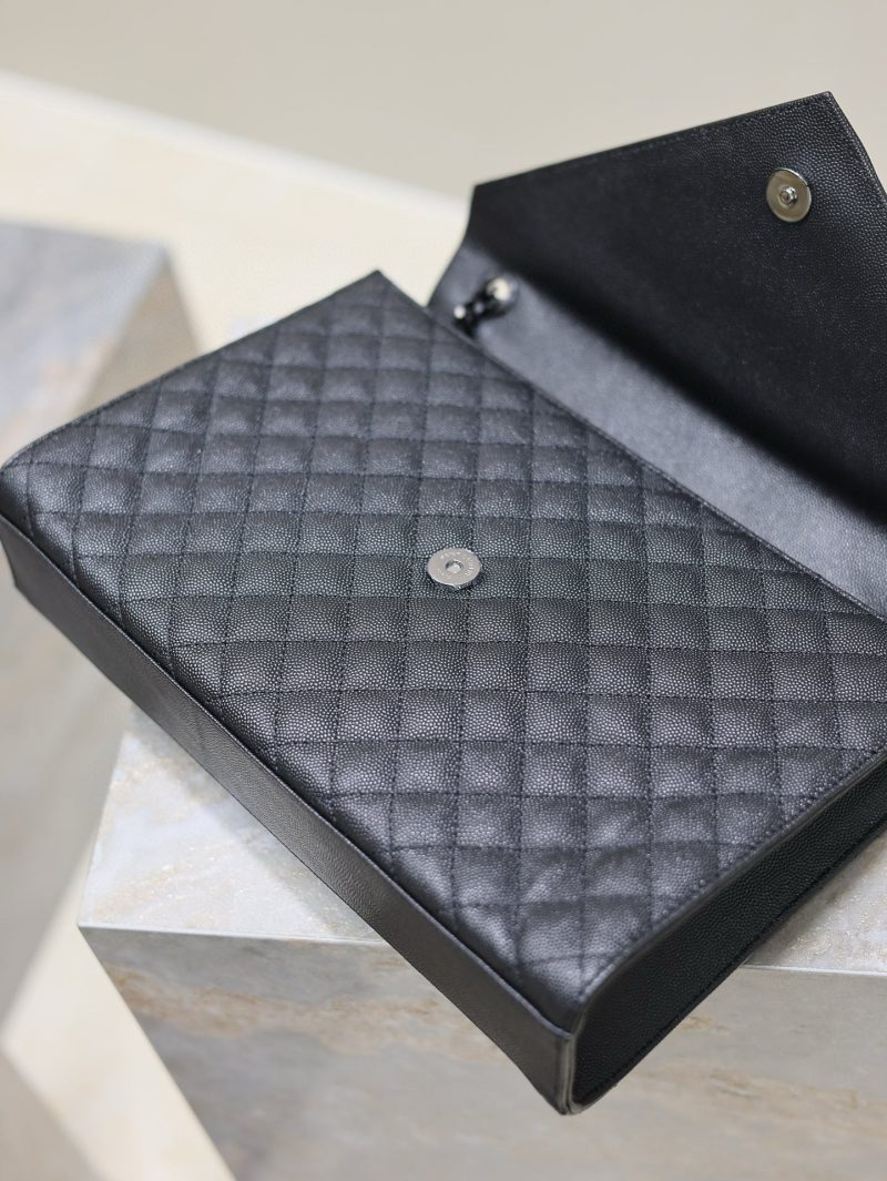 YSL Envelope Chain Large Bag 31cm Black Cowhide