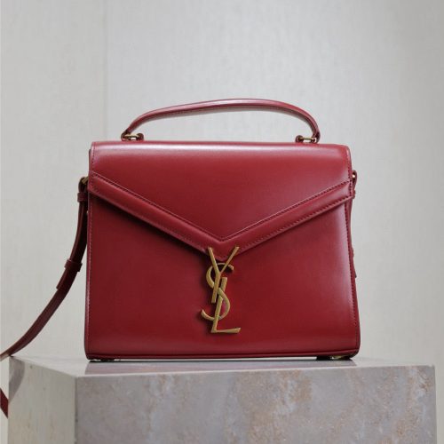 YSLCassandra Top Handle Bag Medium 25cm Red Cowhide GHW