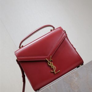 YSLCassandra Top Handle Bag Medium 25cm Red Cowhide GHW