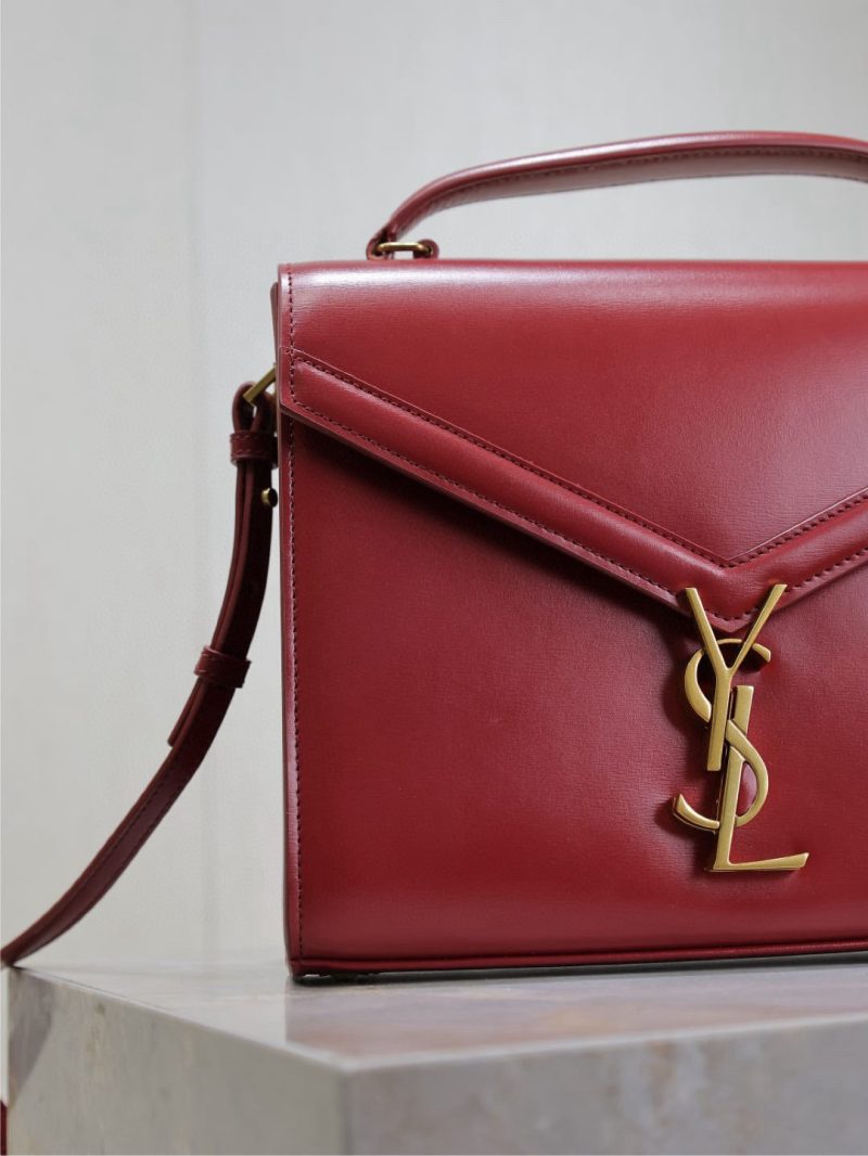 YSLCassandra Top Handle Bag Medium 25cm Red Cowhide GHW