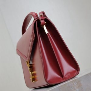 YSLCassandra Top Handle Bag Medium 25cm Red Cowhide GHW