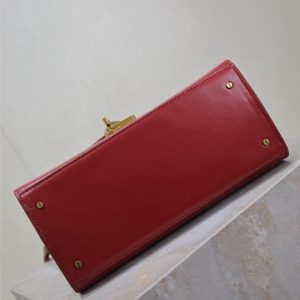 YSLCassandra Top Handle Bag Medium 25cm Red Cowhide GHW