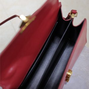 YSLCassandra Top Handle Bag Medium 25cm Red Cowhide GHW
