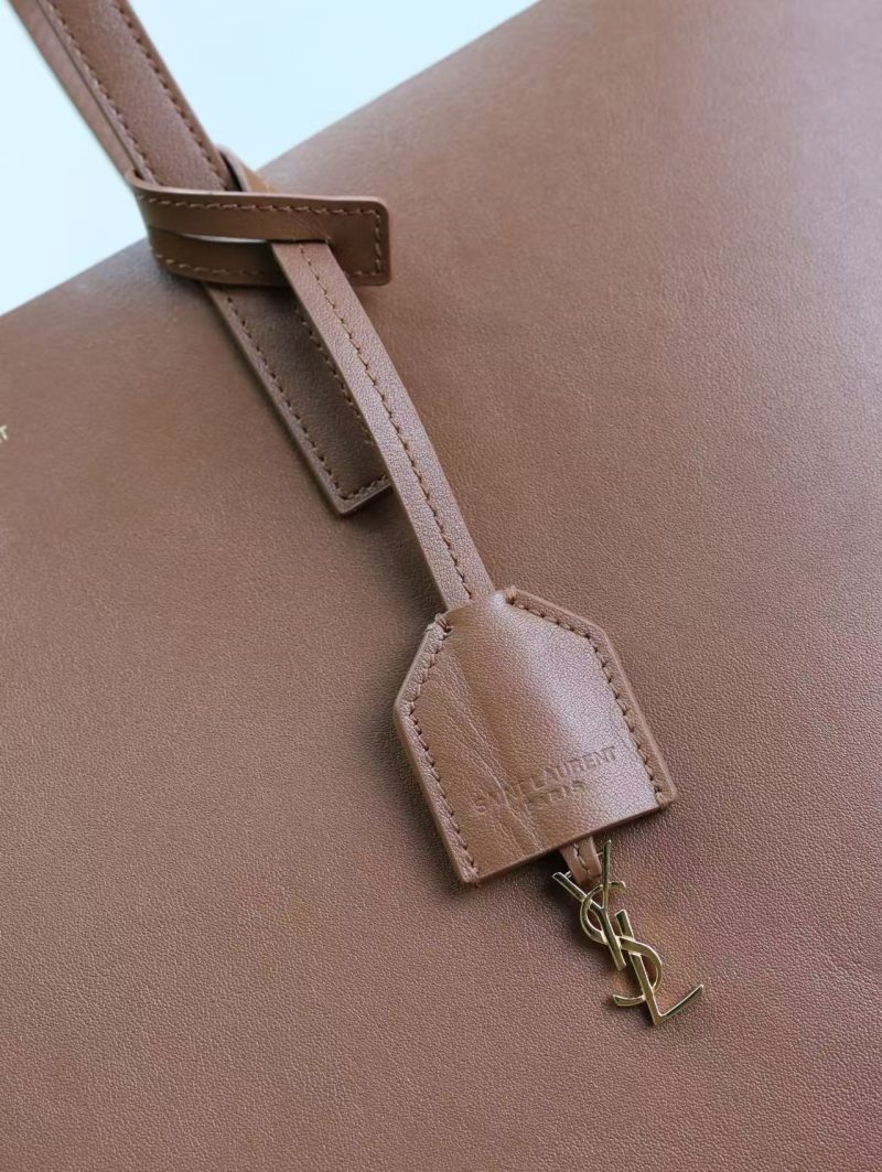 YSL 2025 Tote 38cm Bag Brown Smooth Leather