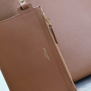 YSL 2025 Tote 38cm Bag Brown Smooth Leather