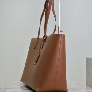 YSL 2025 Tote 38cm Bag Brown Smooth Leather