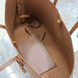 YSL 2025 Tote 38cm Bag Brown Smooth Leather