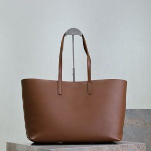 YSL 2025 Tote 38cm Bag Brown Smooth Leather
