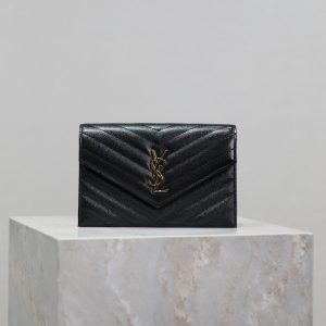 YSL WOC Small Envelope Bag 19cm Black Caviar GHW