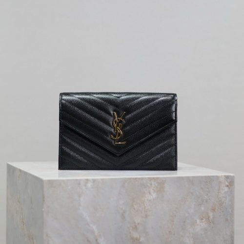 YSL WOC Small Envelope Bag 19cm Black Caviar GHW