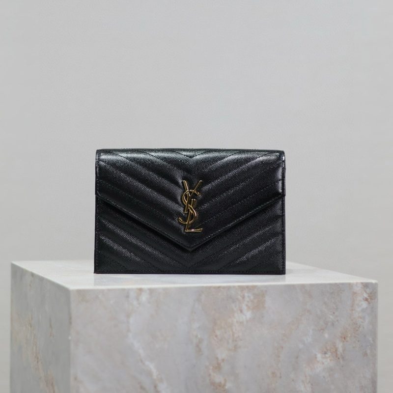 YSL WOC Small Envelope Bag 19cm Black Caviar GHW