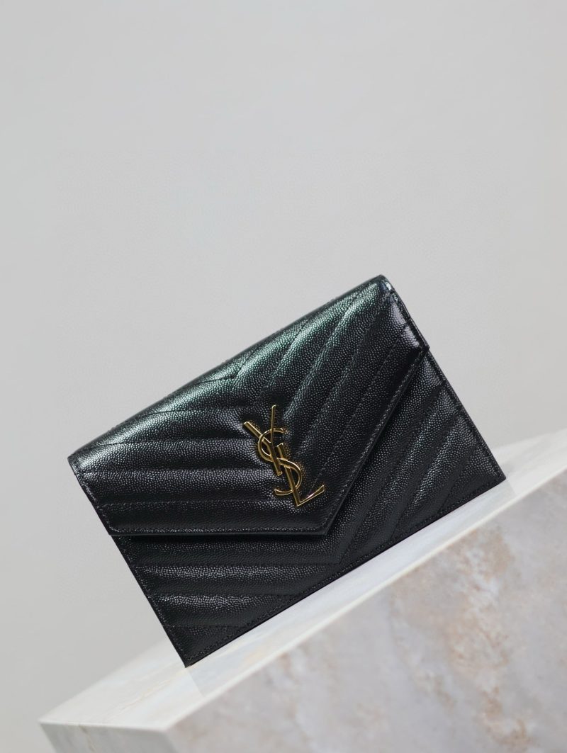 YSL WOC Small Envelope Bag 19cm Black Caviar GHW