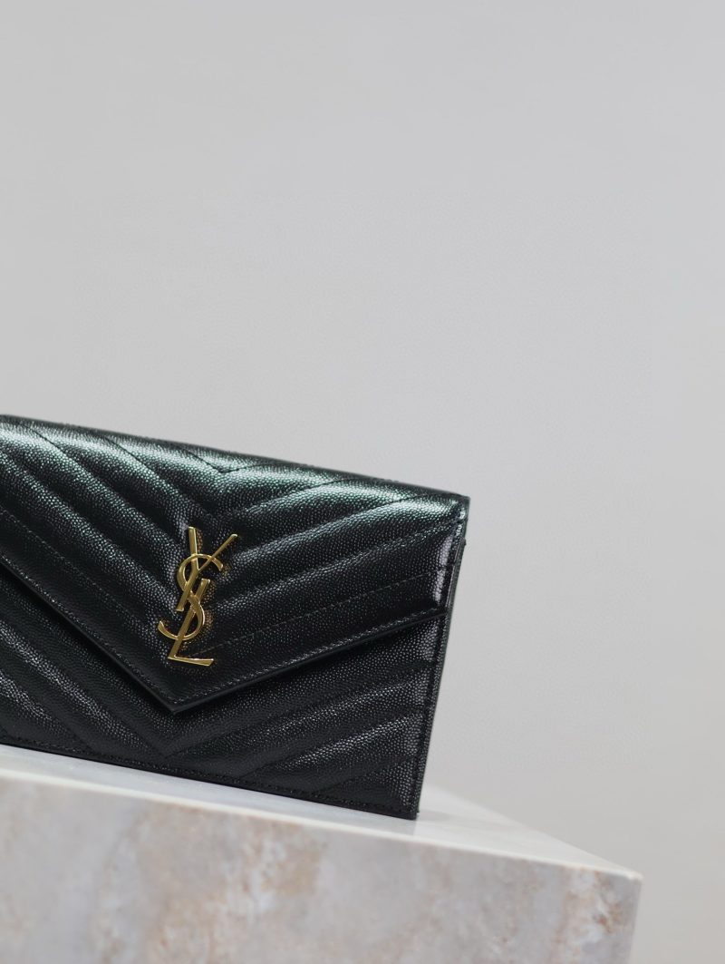 YSL WOC Small Envelope Bag 19cm Black Caviar GHW