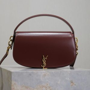 Image_20251120162743_2759_20 YSL 2025 Voltaire 24cm Burgundy Gold Calfskin