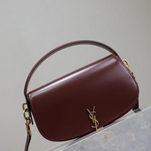 Image_20251120162744_2760_20 YSL 2025 Voltaire 24cm Burgundy Gold Calfskin