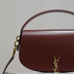 Image_20251120162745_2761_20 YSL 2025 Voltaire 24cm Burgundy Gold Calfskin