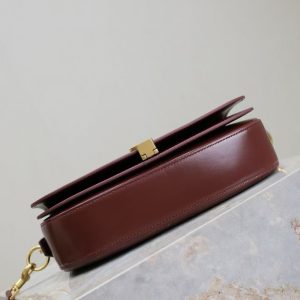 Image_20251120162748_2764_20 YSL 2025 Voltaire 24cm Burgundy Gold Calfskin