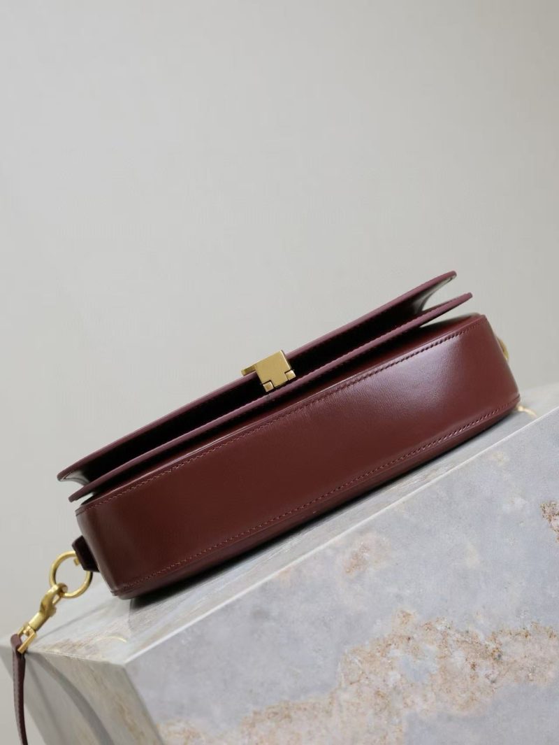 Image_20251120162748_2764_20 YSL 2025 Voltaire 24cm Burgundy Gold Calfskin