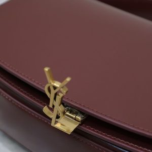 Image_20251120162749_2765_20 YSL 2025 Voltaire 24cm Burgundy Gold Calfskin