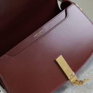 Image_20251120162751_2766_20 YSL 2025 Voltaire 24cm Burgundy Gold Calfskin