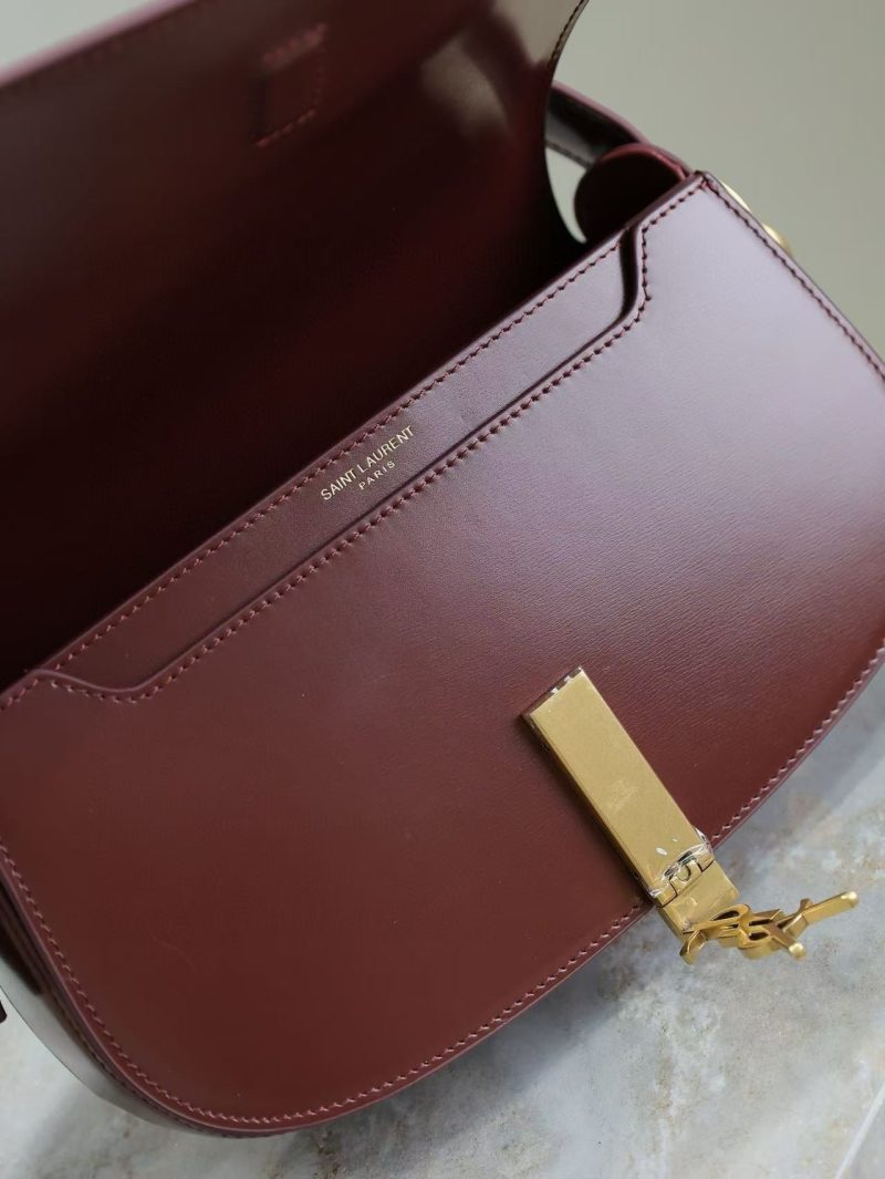 Image_20251120162751_2766_20 YSL 2025 Voltaire 24cm Burgundy Gold Calfskin