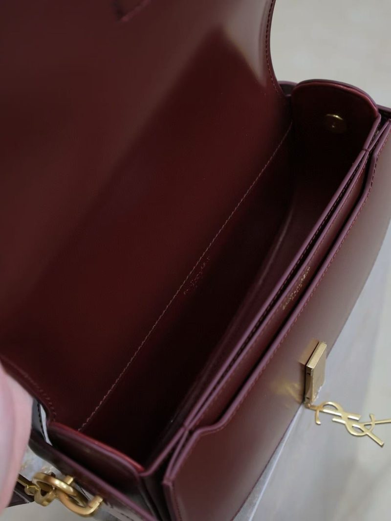 Image_20251120162752_2767_20 YSL 2025 Voltaire 24cm Burgundy Gold Calfskin