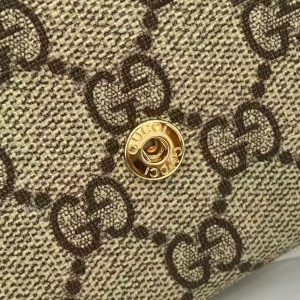 Gucci Marmont 12cm Wallet Ebony mix Rosso Ancora Red Canvas Leather