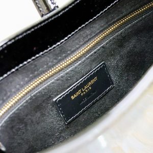 YSL 2025 Le5A7 Bag 25cm Black Gold Patent Leather