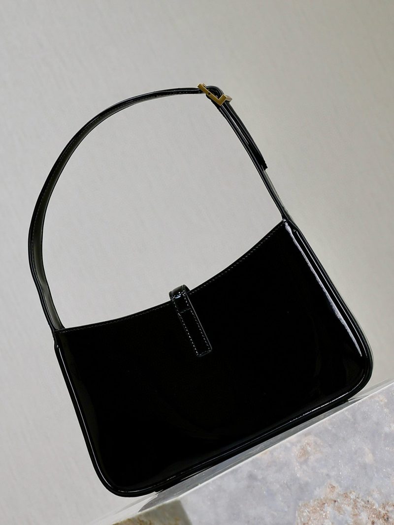YSL 2025 Le5A7 Bag 25cm Black Gold Patent Leather