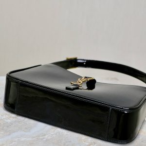 YSL 2025 Le5A7 Bag 25cm Black Gold Patent Leather