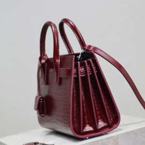 Image_20251128145207_3491_20 YSL 2025 Sac De Jour Nano Bag 22cm Merlot Red Leather