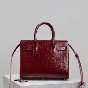 Image_20251128145212_3494_20 YSL 2025 Sac De Jour Nano Bag 22cm Merlot Red Leather
