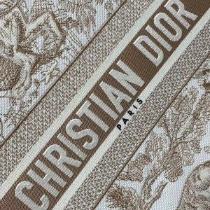 CD 2025 Book Tote 41cm Bag Brown White Canvas