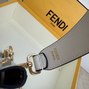 MON TRESOR 18 IN BEIGE WHITE CANVAS WITH FF MOTIF EMBROIDERED