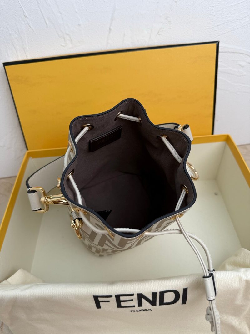 MON TRESOR 18 IN BEIGE WHITE CANVAS WITH FF MOTIF EMBROIDERED