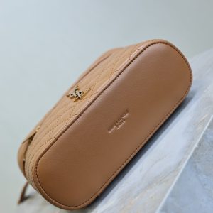 YSL Gaby Mini Vanity 18 Brown Lambskin Gold Hardware
