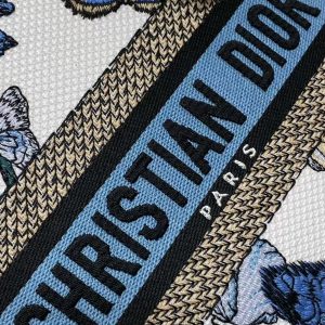 CD 2025 Butterfly Book Tote Blue White Canvas