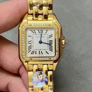 Image_20251213111408_5334_11 Cartier Panther 27mm Gold Case Diamond Bezel White Dial