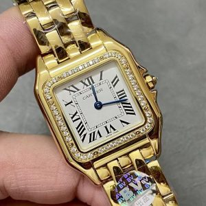 Image_20251213111409_5335_11 Cartier Panther 27mm Gold Case Diamond Bezel White Dial