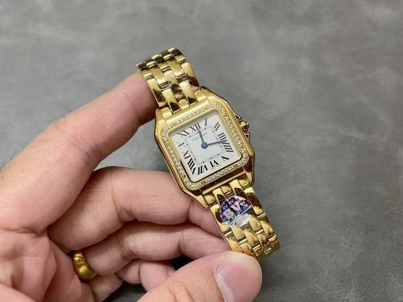 Image_20251213111411_5337_11 Cartier Panther 27mm Gold Case Diamond Bezel White Dial