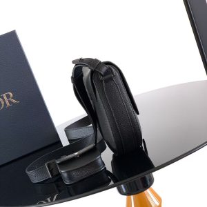Image_20251217142146_7059_4 Christian Dior 2025 Saddle Bag 26cm Black Grained Calfskin