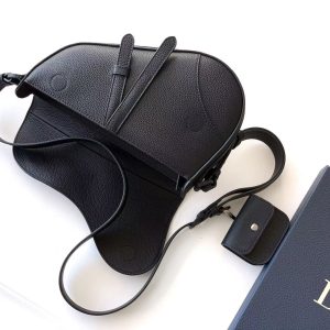 Image_20251217142149_7062_4 Christian Dior 2025 Saddle Bag 26cm Black Grained Calfskin