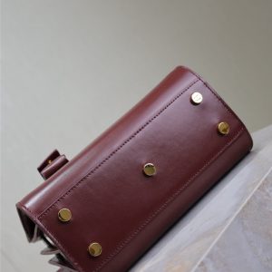 Saint Laurent Sac De Jour Nano Tote Bag Burgundy Calfskin