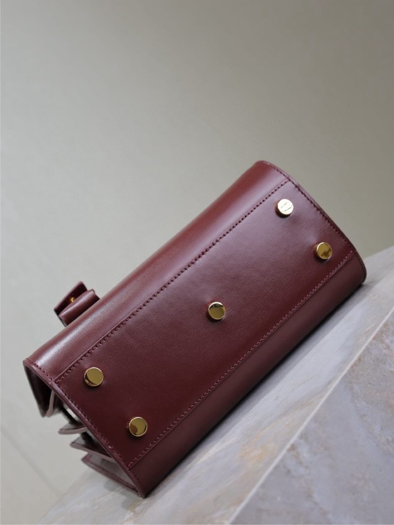 Saint Laurent Sac De Jour Nano Tote Bag Burgundy Calfskin