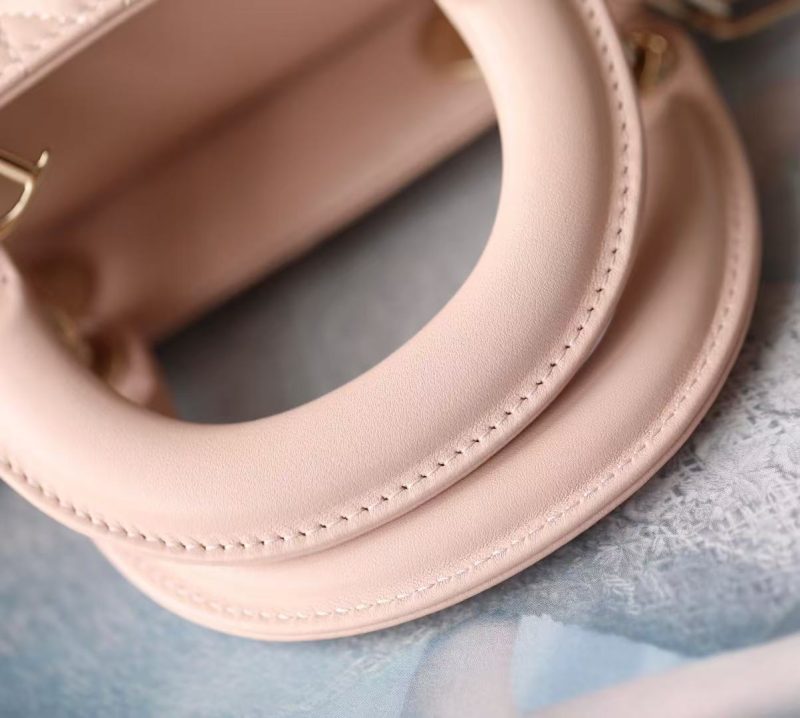 Dior 2025 Lady D-Joy 22cm Bag Powder Pink Lambskin
