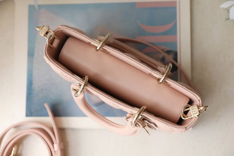 Dior 2025 Lady D-Joy 22cm Bag Powder Pink Lambskin