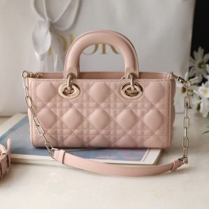 Dior 2025 Lady D-Joy 22cm Bag Powder Pink Lambskin