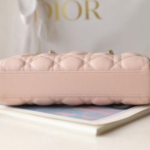 Dior 2025 Lady D-Joy 22cm Bag Powder Pink Lambskin
