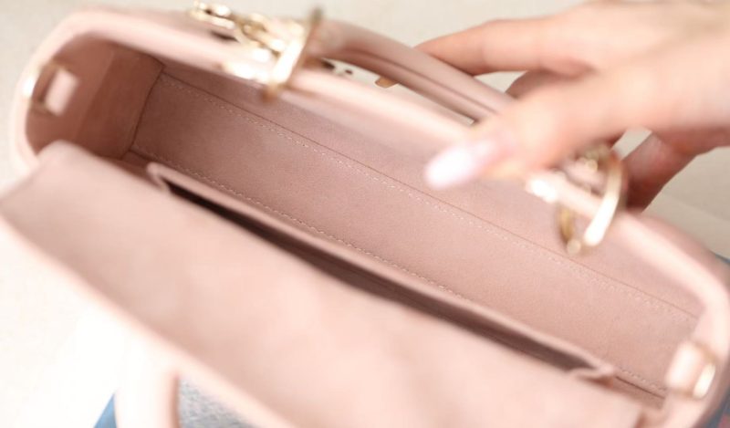 Dior 2025 Lady D-Joy 22cm Bag Powder Pink Lambskin