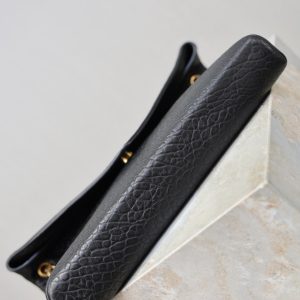 YSL 2025 Cassandre XXLn Envelope Pouch On Chain Black Lambskin